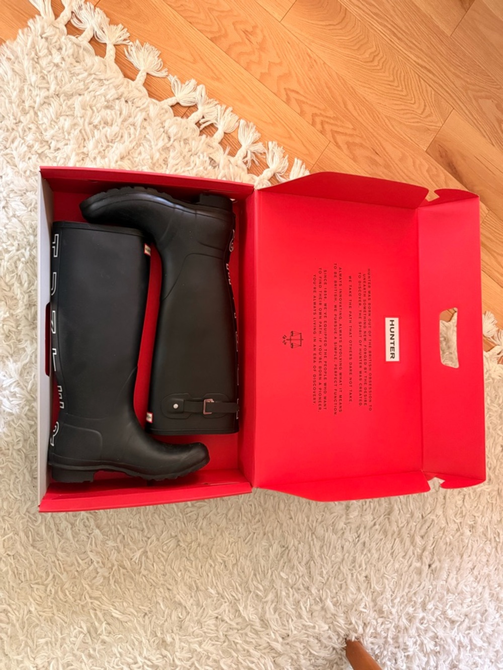 Hunter Women’s Tall Black Rain Boots with Side Buckle
